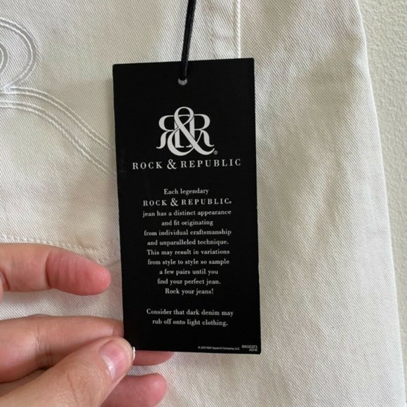 Rock & Republic NWT Women's White Jeans shorts fryed hem 5-Pockets Size 8 - Picture 7 of 11